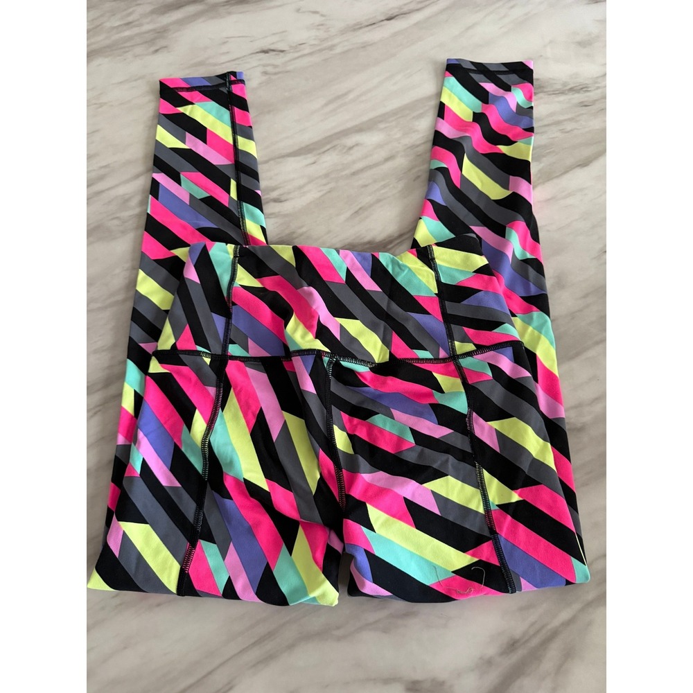 Victoria Secret VSX Sport Knockout Tight Neon Geometric Print Leggings Small - Picture 2 of 7